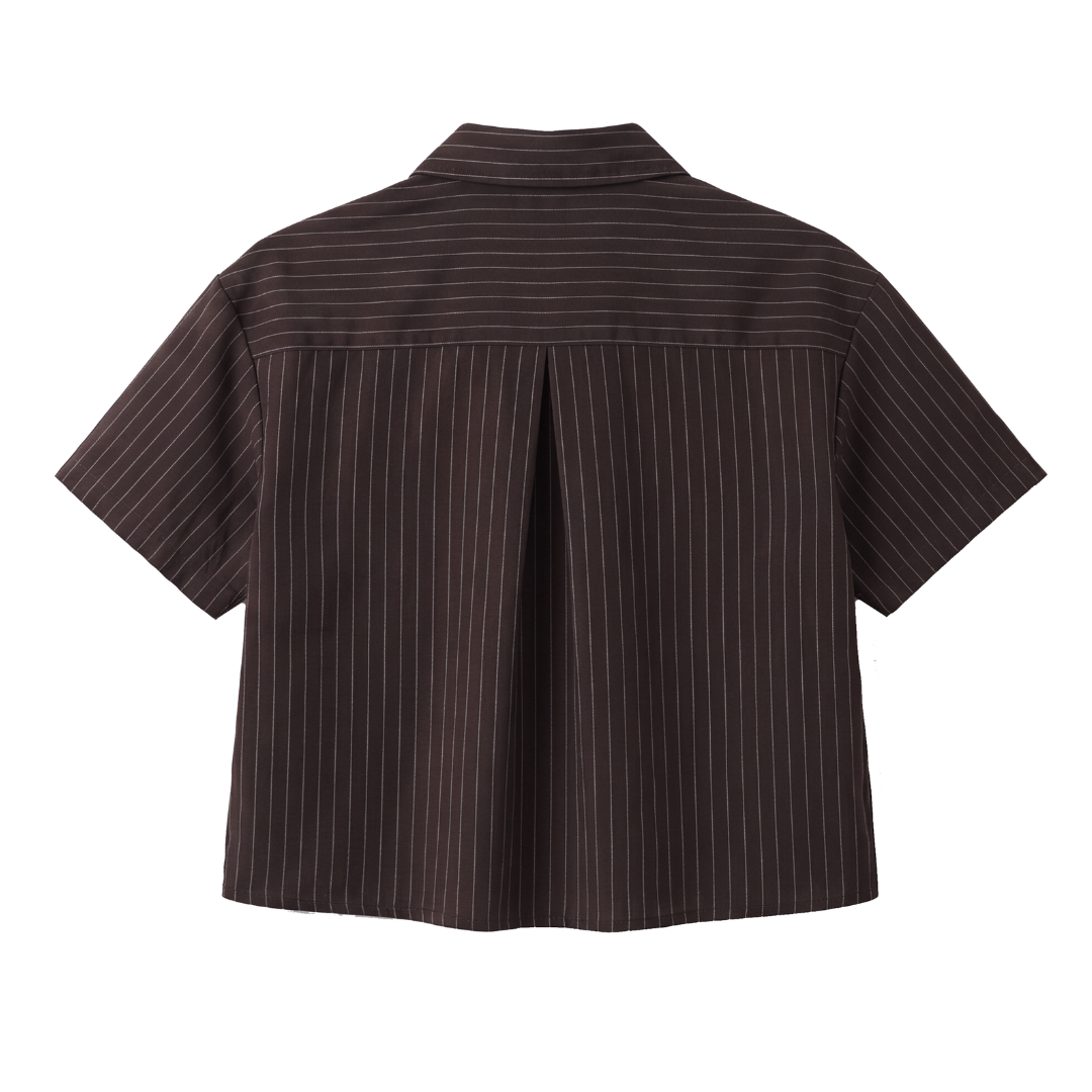 Camisa Mónaco Marrón Manga Corta