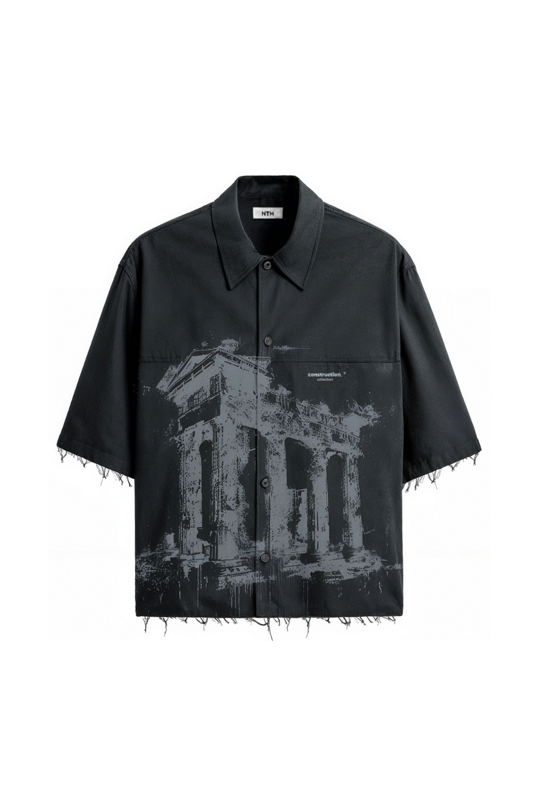 Camisa "Construction" manga corta negro