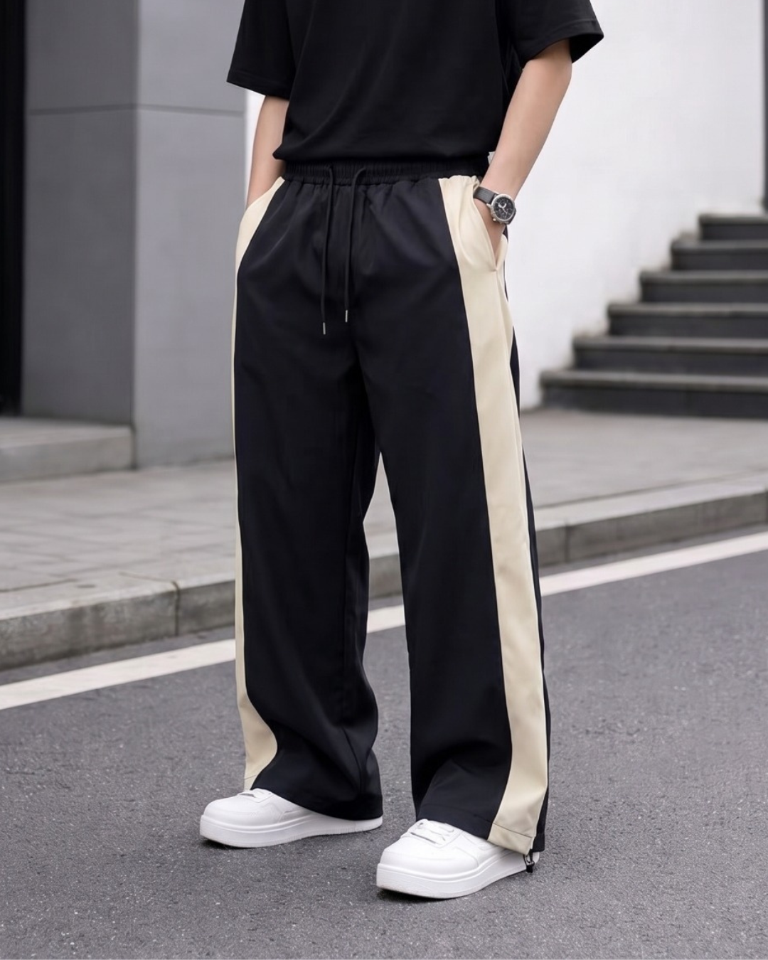 Trackpant Negro - franja