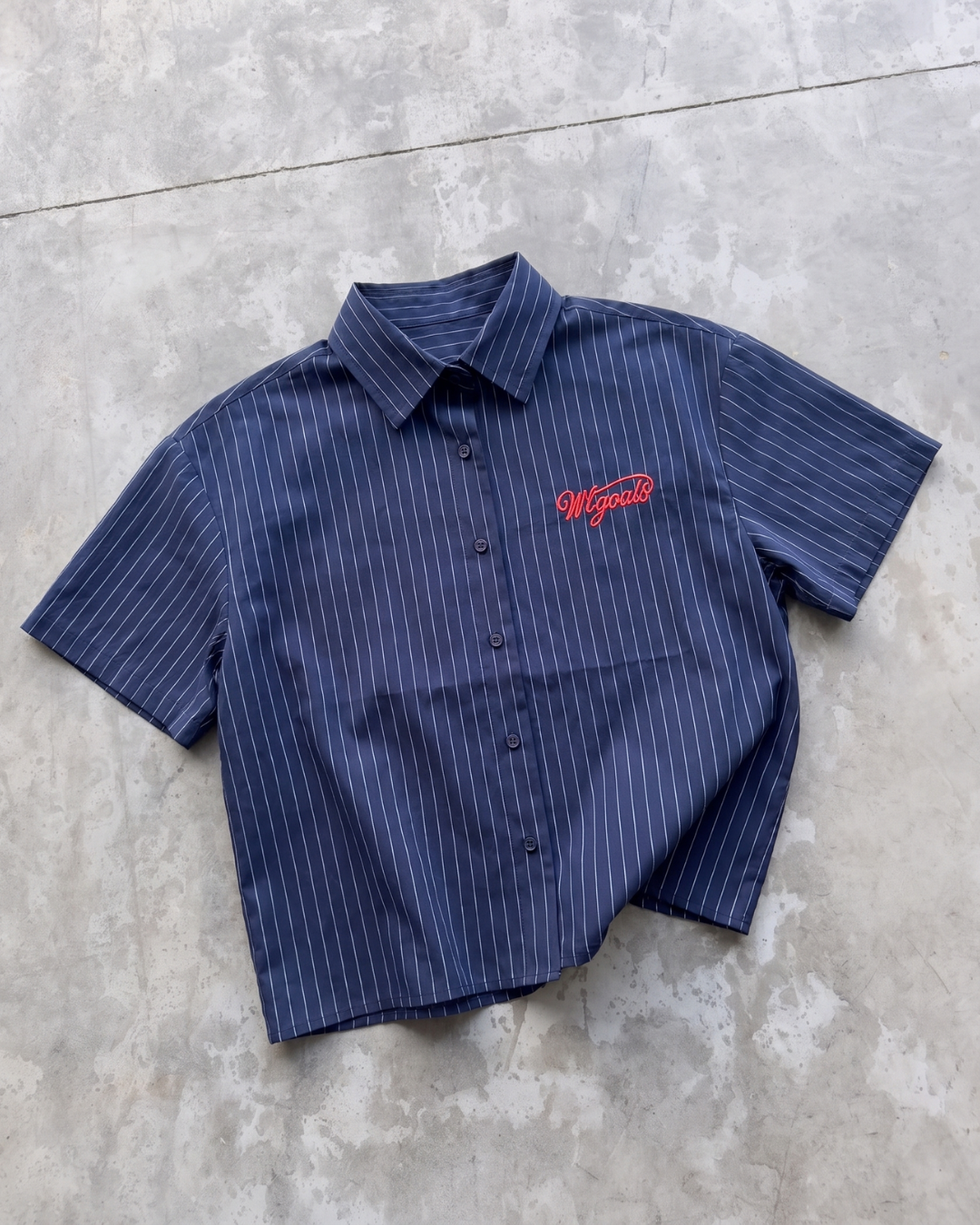 Camisa Mónaco Azul Manga Corta