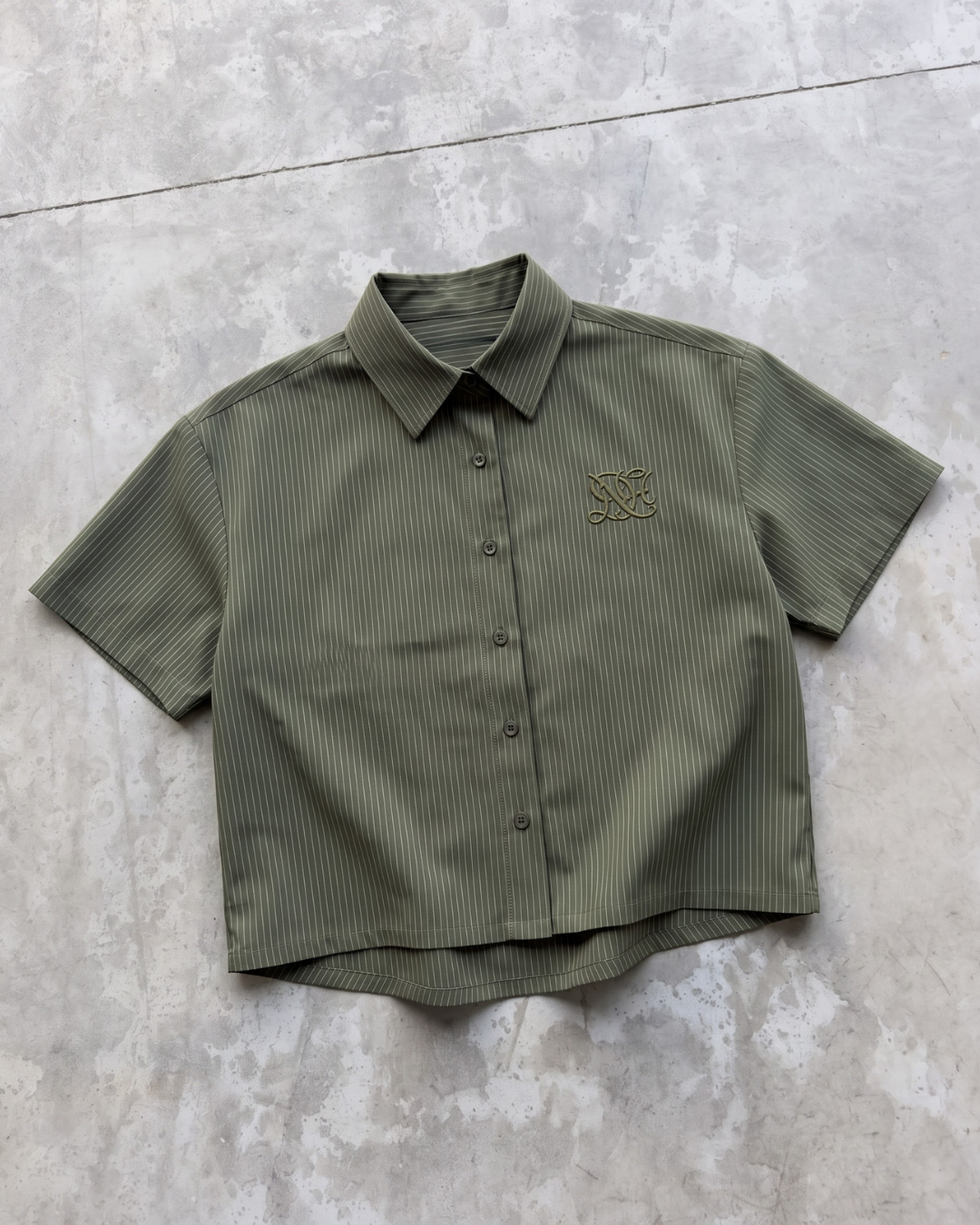 Camisa Mónaco Verde Manga Corta