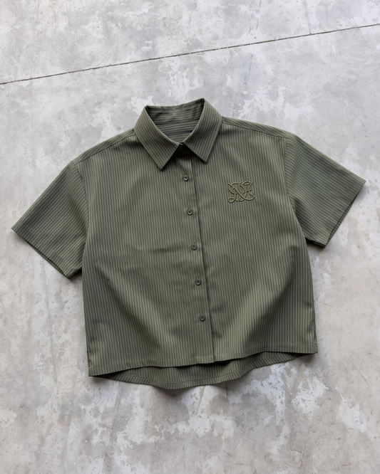 Camisa Mónaco Verde Manga Corta