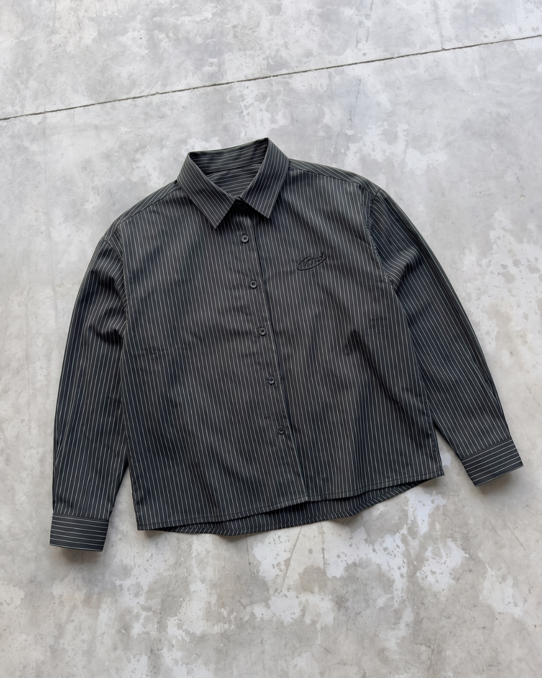 Camisa Mónaco Negro Con Rayas Manga Larga