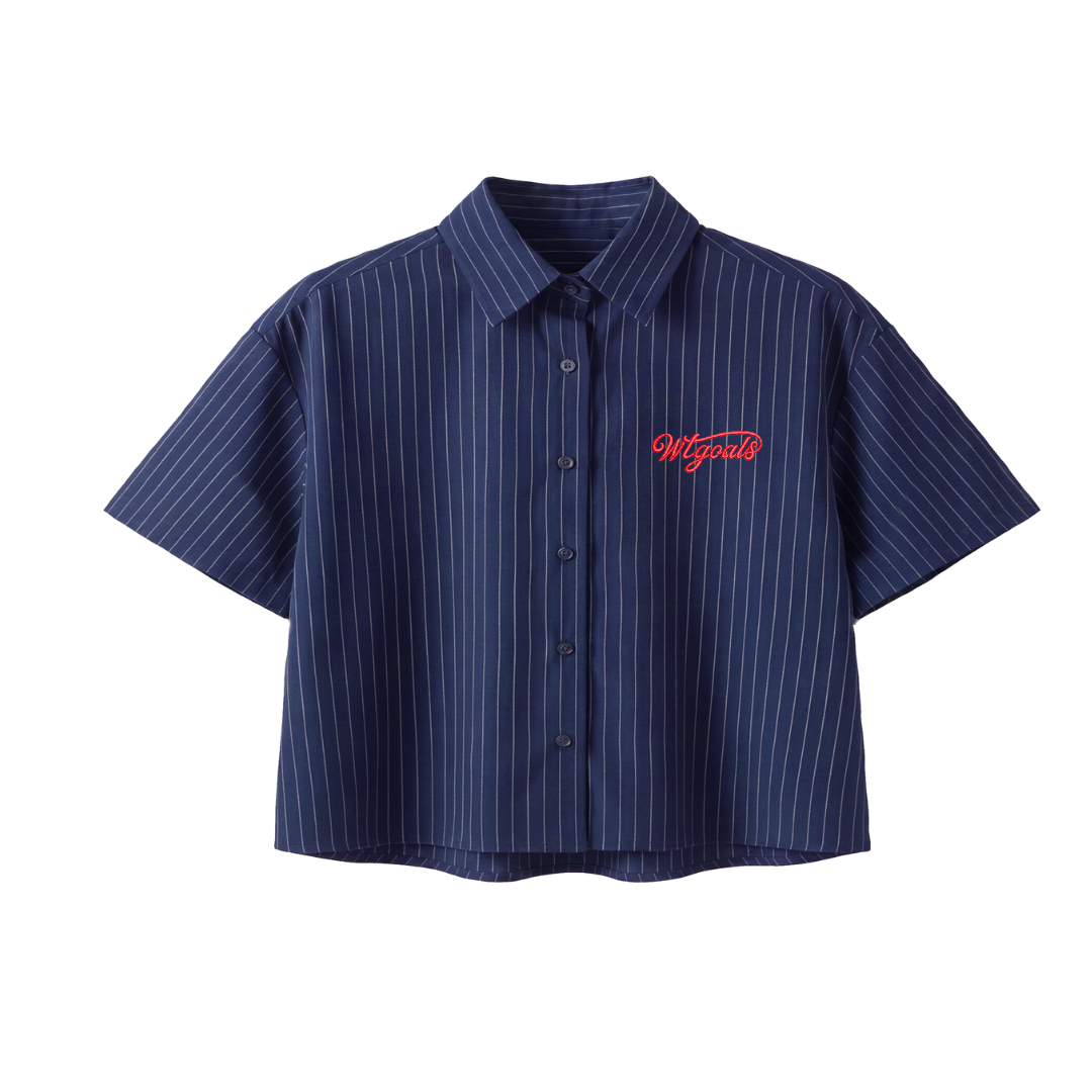 Camisa Mónaco Azul Manga Corta