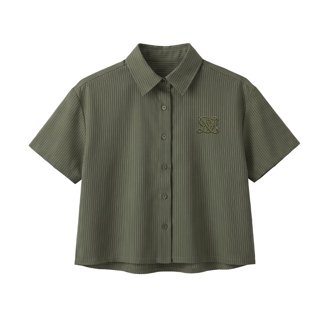Camisa Mónaco Verde Manga Corta