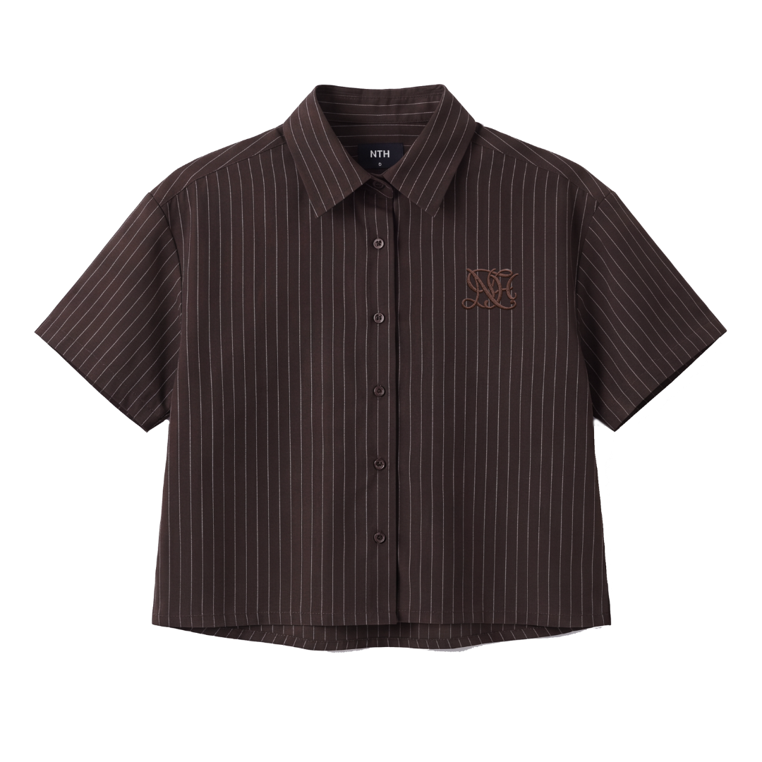 Camisa Mónaco Marrón Manga Corta