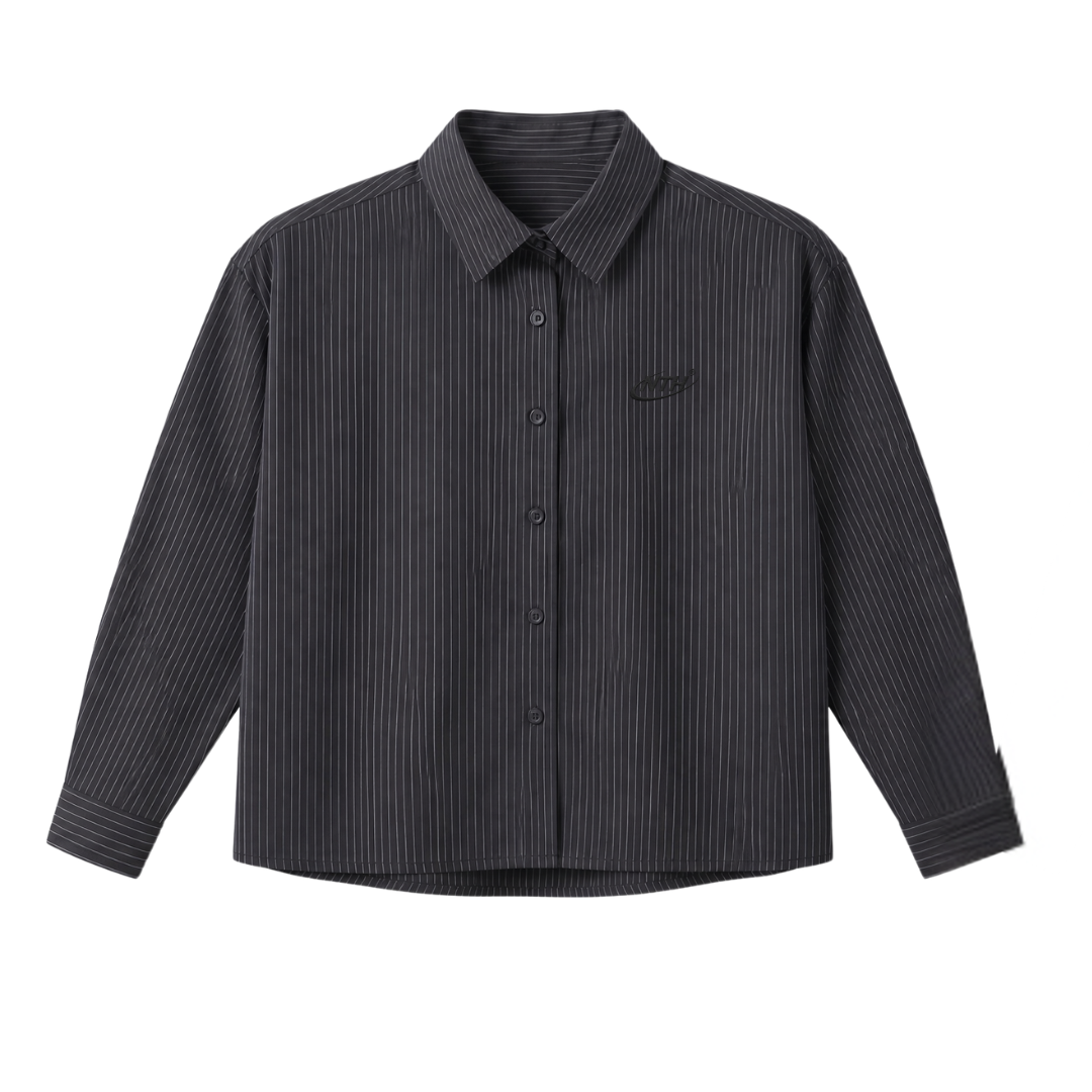 Camisa Mónaco Negro Con Rayas Manga Larga