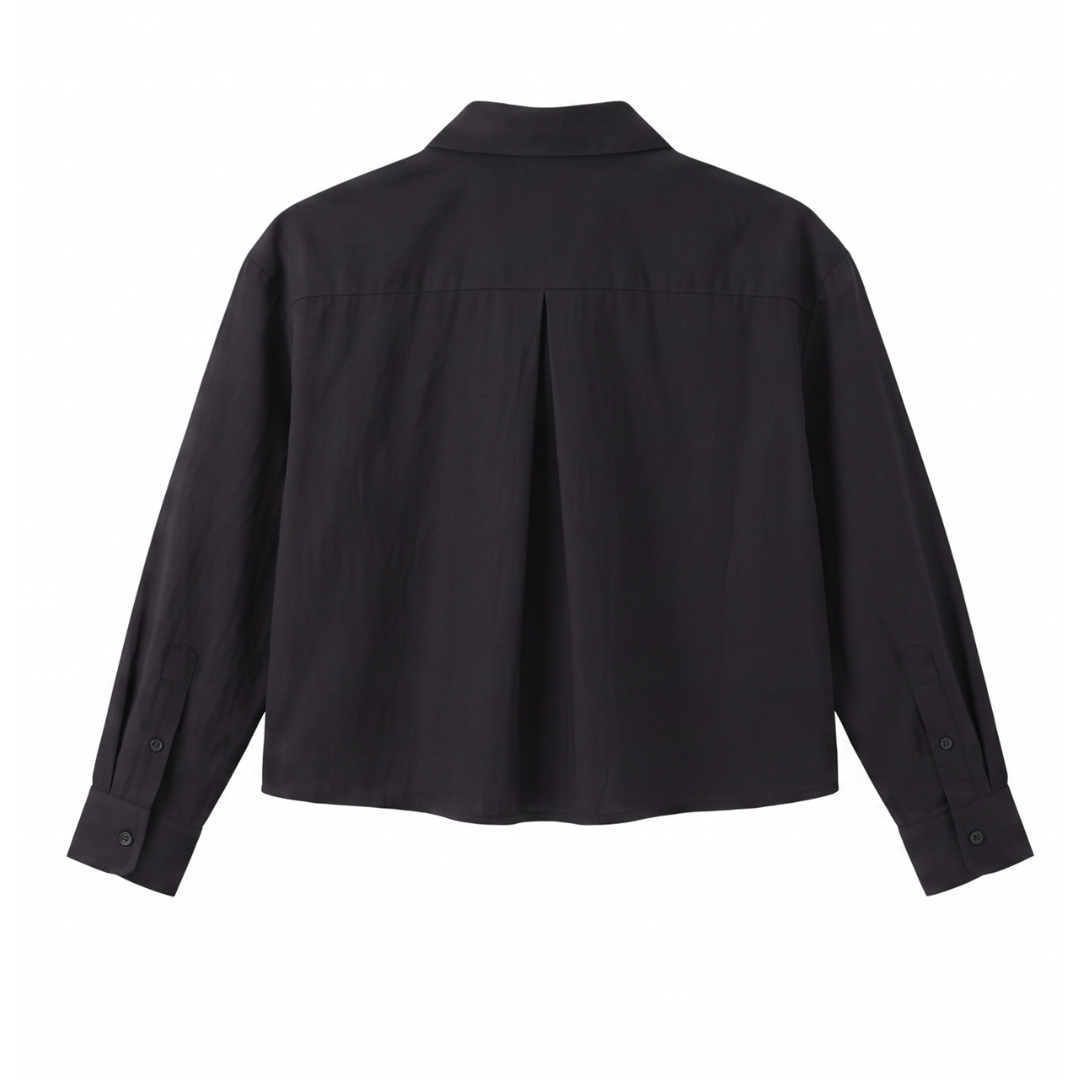 Camisa Mónaco Negro Manga Larga