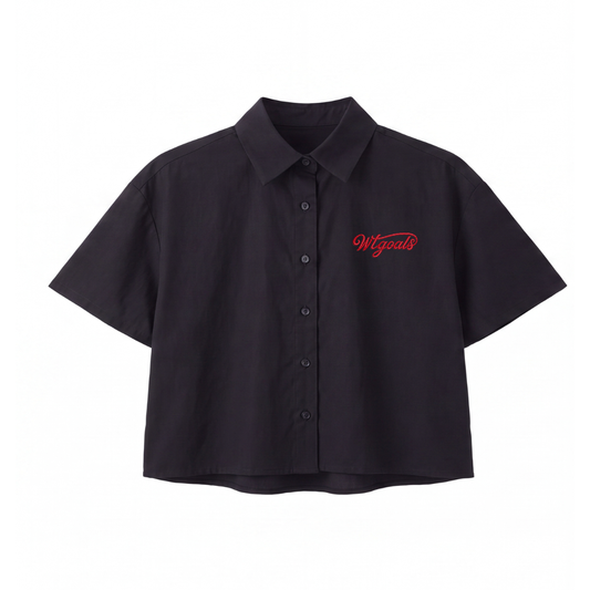 Camisa Mónaco Negro Manga Corta