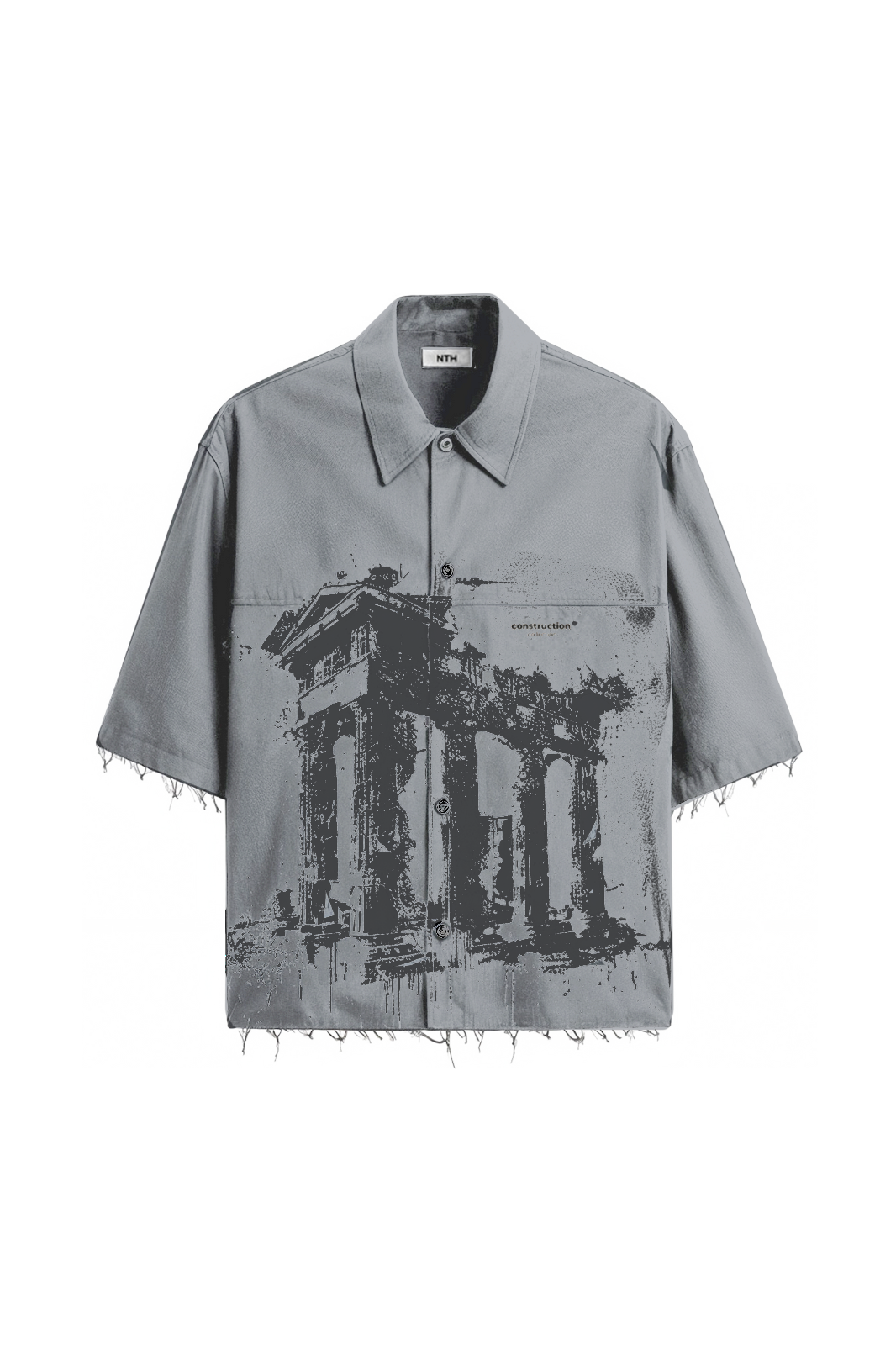 Camisa "Construction" manga corta plomo